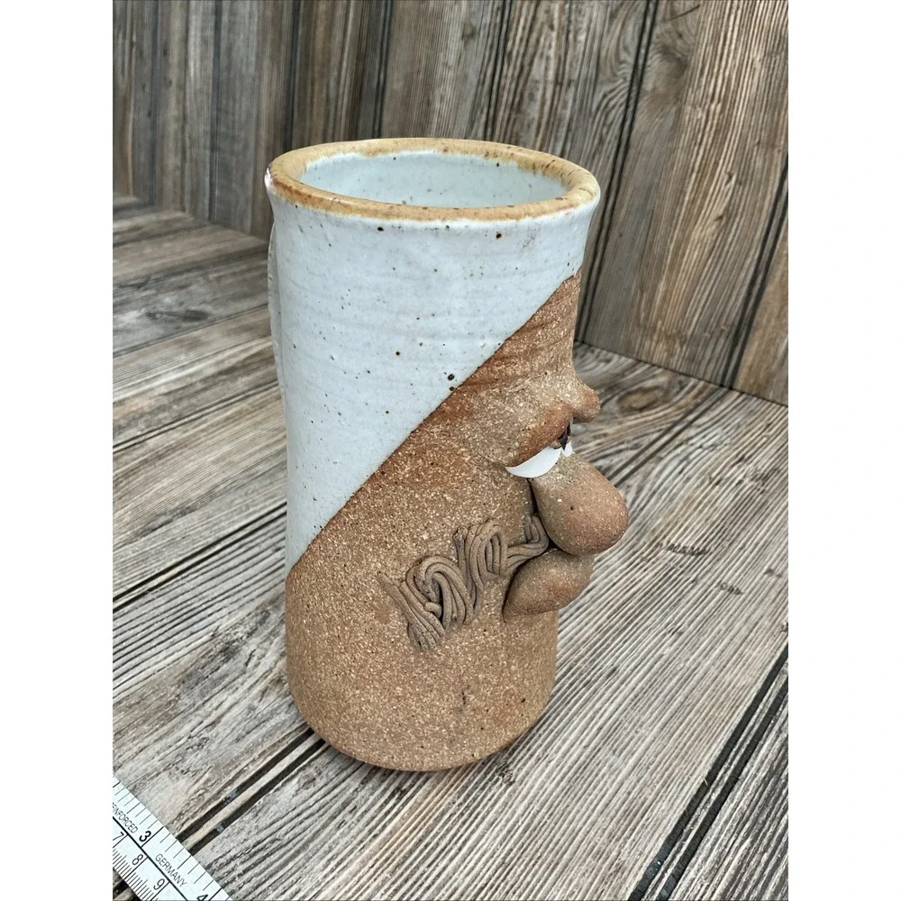 Stoneware Face Mug Vintage 3-D Golden Age Mustache Old Men 7